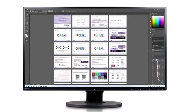 Working file with a brand book and visual guidelines for building a brand identity.