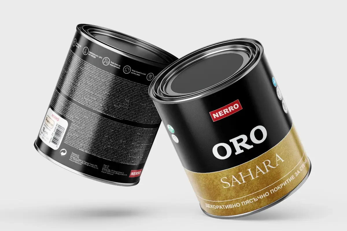 Етикет Nerro Oro Sahara за декоративно пясъчно покритие