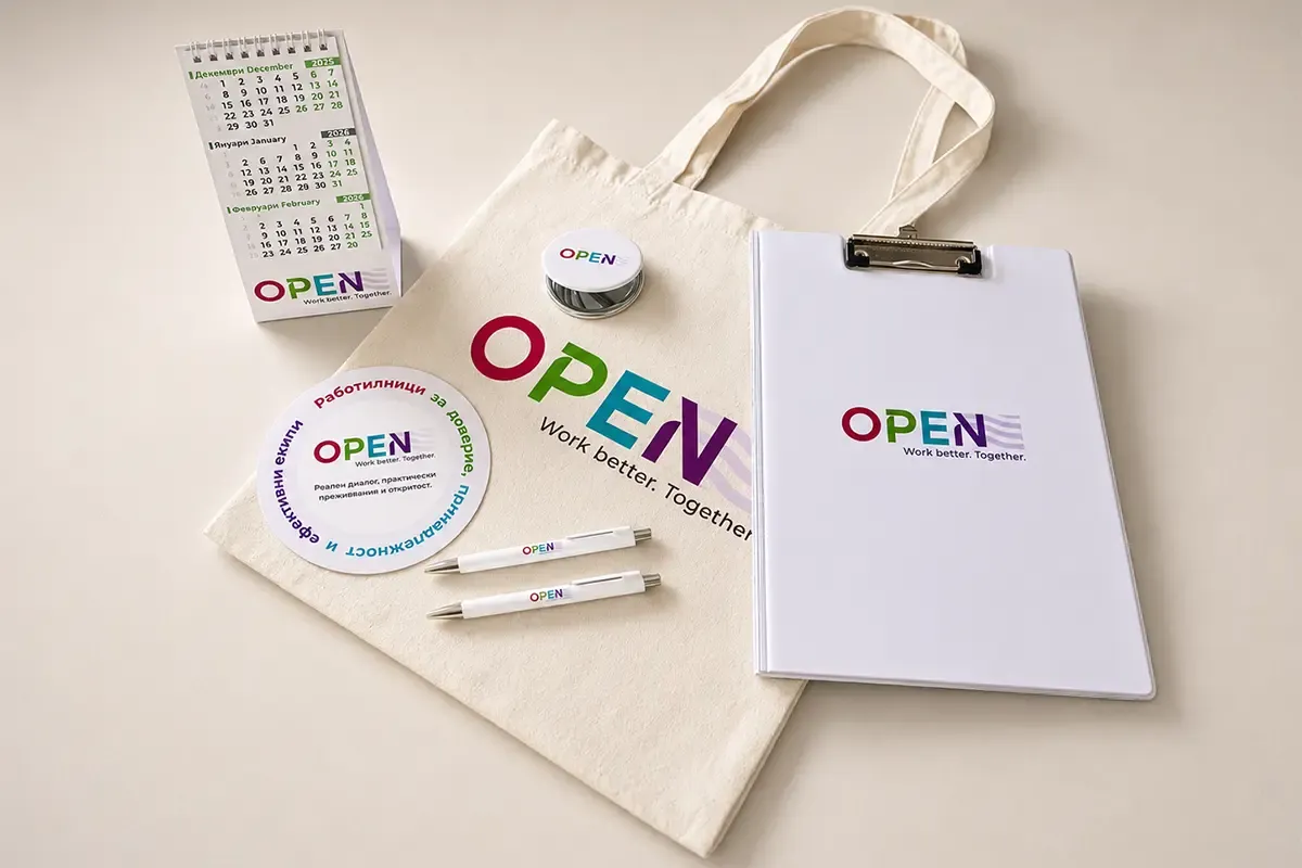 Set of corporate and promotional materials for OPEN by TSA
