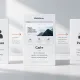 Three white cards labeled “Audience”, “Website” and “Result”, connected by orange arrows, illustrate the link between visitors, the website and business goals.